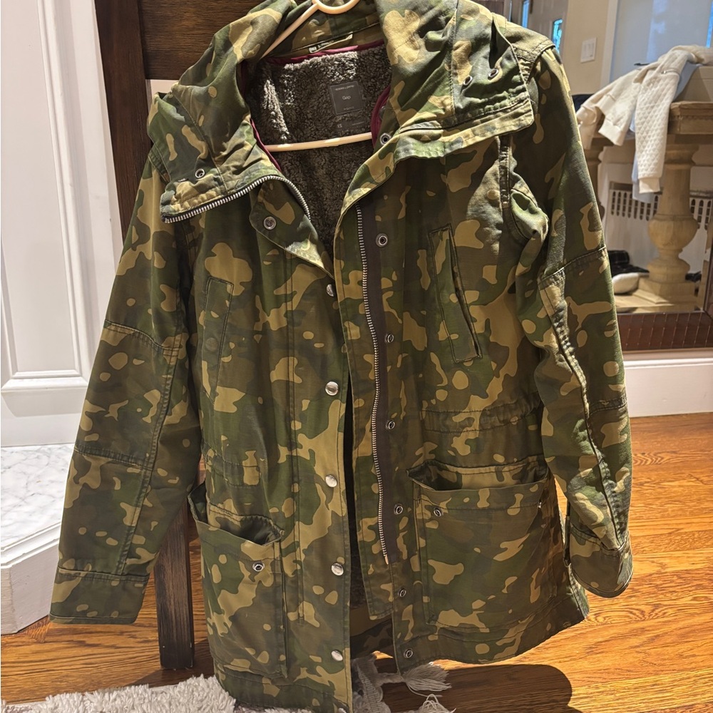 GAP Olive and Burgundy Hooded Jacket